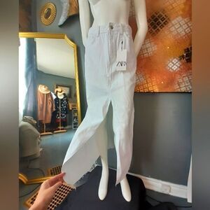 NWT Zara 100% Cotton Denim Maxi Skirt
